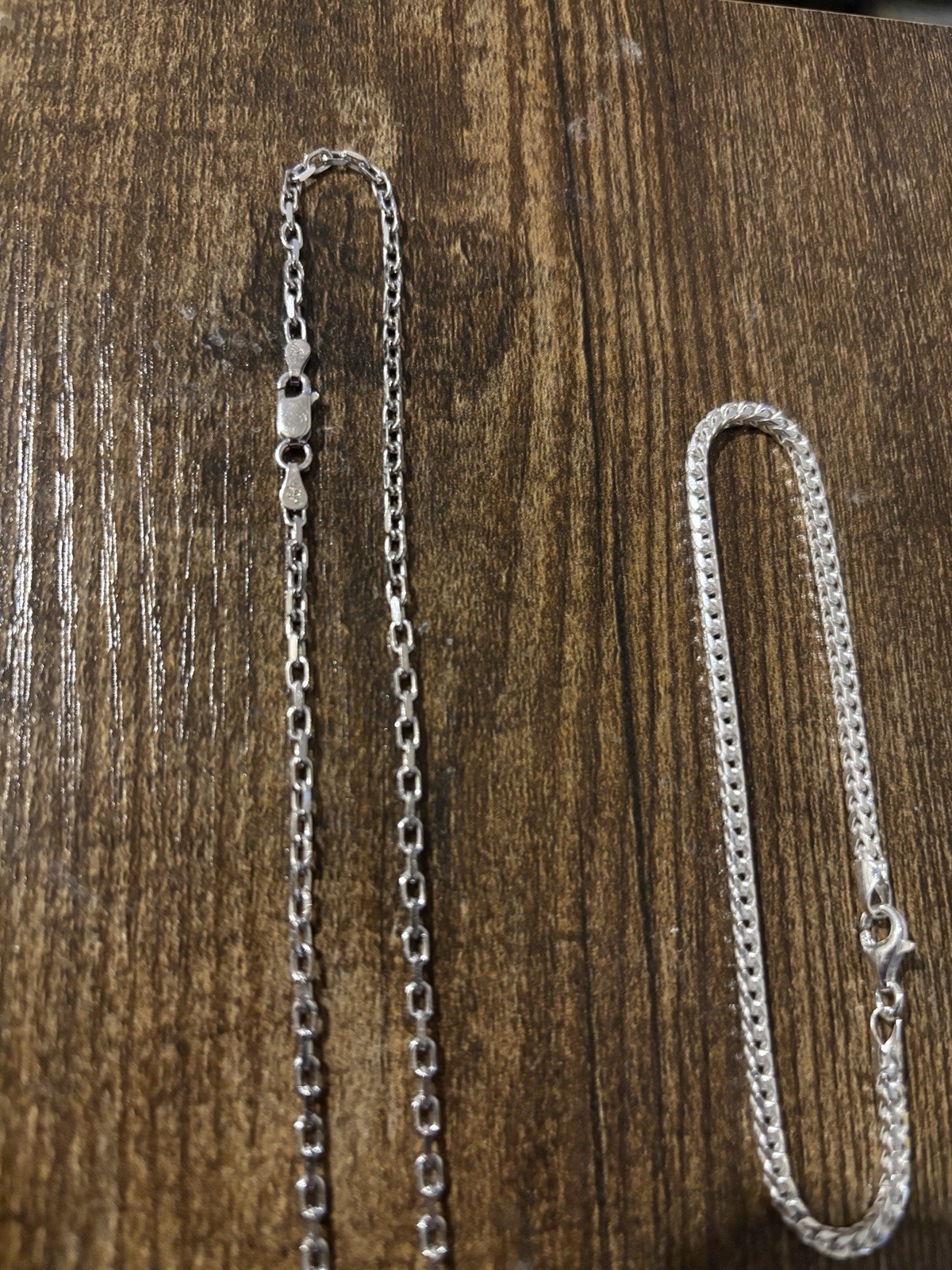 925 Franco Sterling Silver 8 in 2.7mm and 956 Sterling Silver Chain 24 in 2.5mm