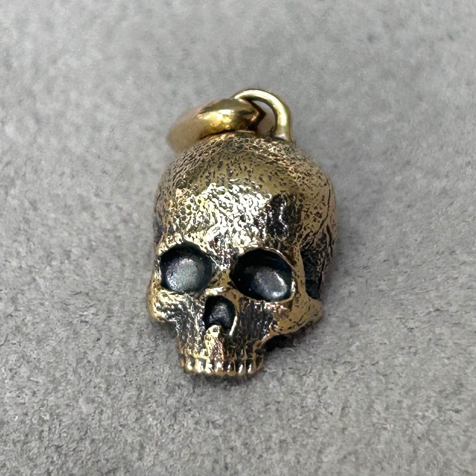 David Yurman 18K Yellow Gold Memento Mori Skull Amulet 16mm