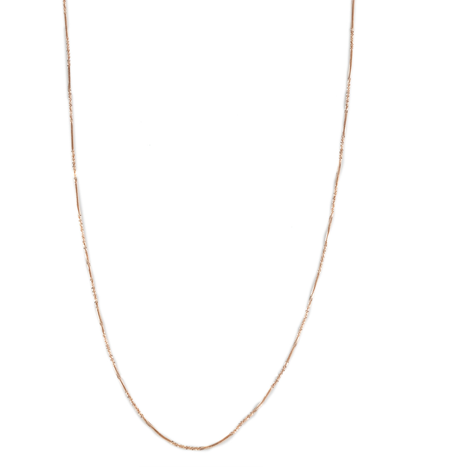Italian Sparkle Necklace 24″ or 36″ in 14K RG Plated Sterling Silver 5 Grams