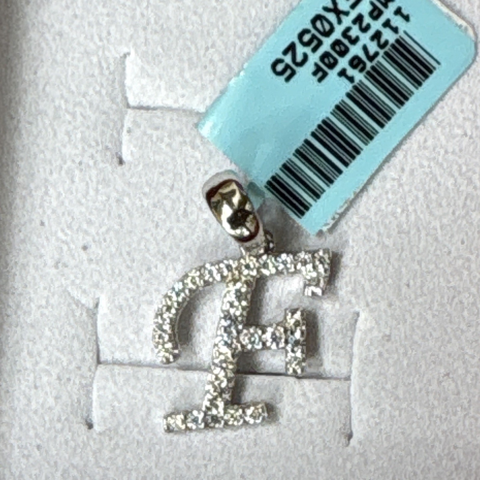 925 Initial Letter F Moissanite Pendant Charm 0.40 ctw