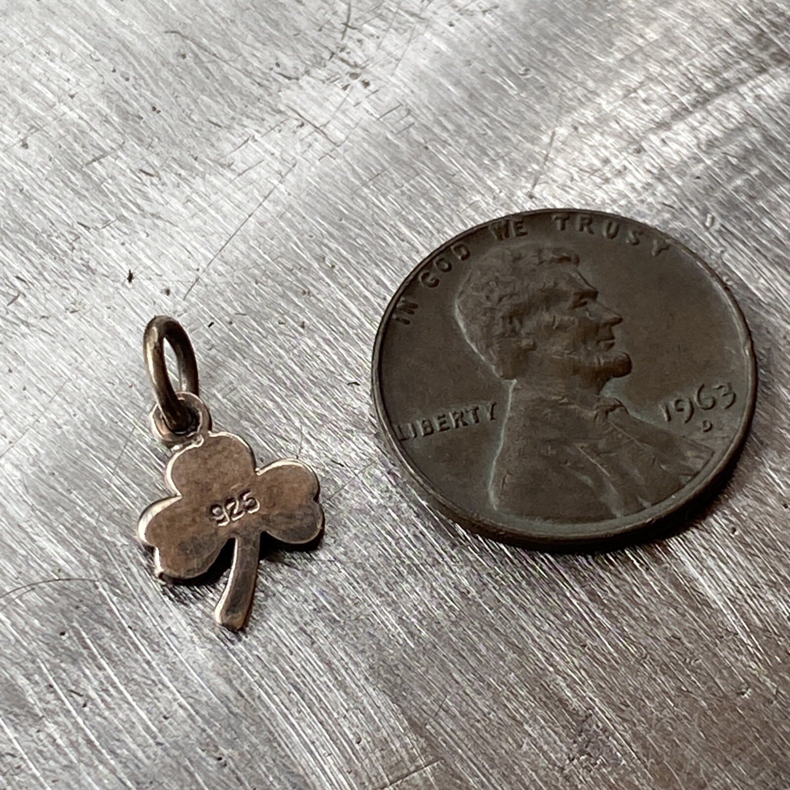 Sterling Silver Marcasite Irish Shamrock Petite Charm Pendant