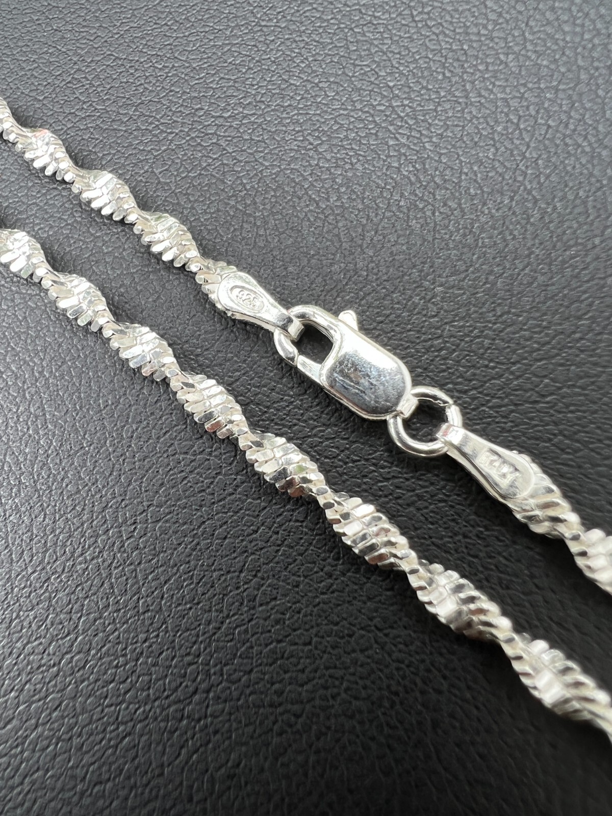 Real 925 Sterling Silver 2.5mm Loose Singapore Rope Chain Necklace Mens Ladies