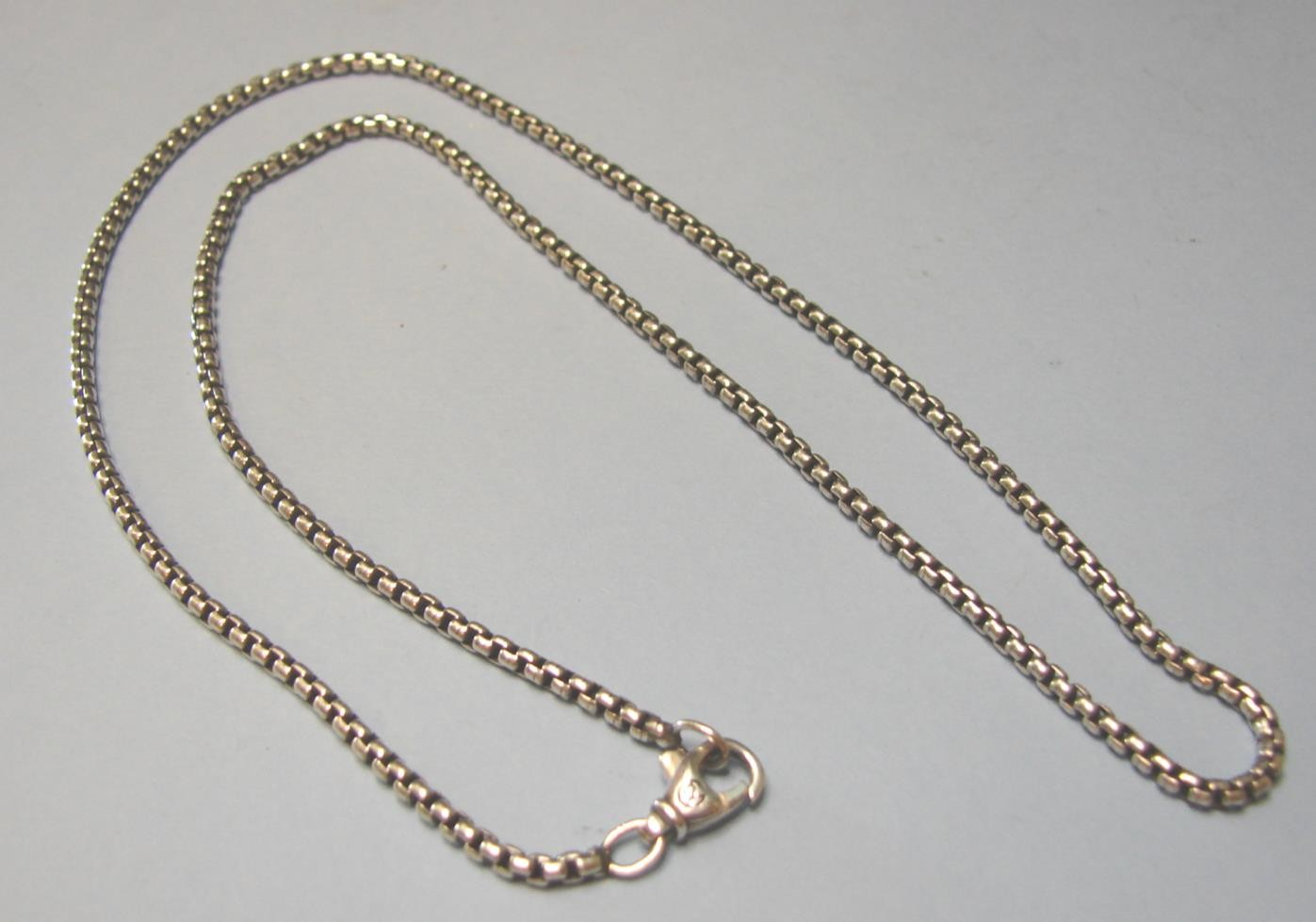 David Yurman Sterling Silver Box Chain Necklace 22″ 2.75 mm