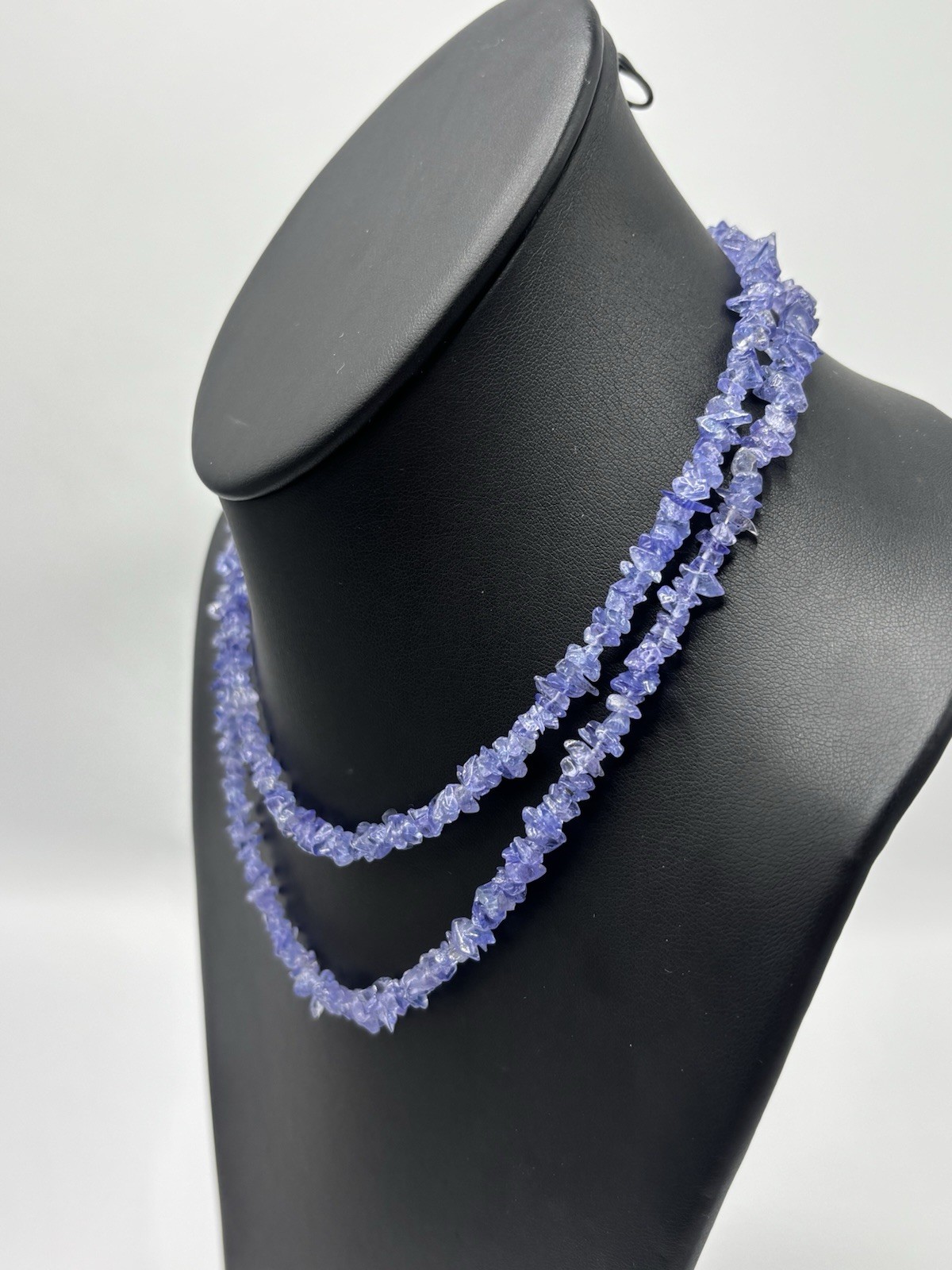 Tanzanite Chip Beaded Necklace Dainty Fashion Jewelry 35” Purple