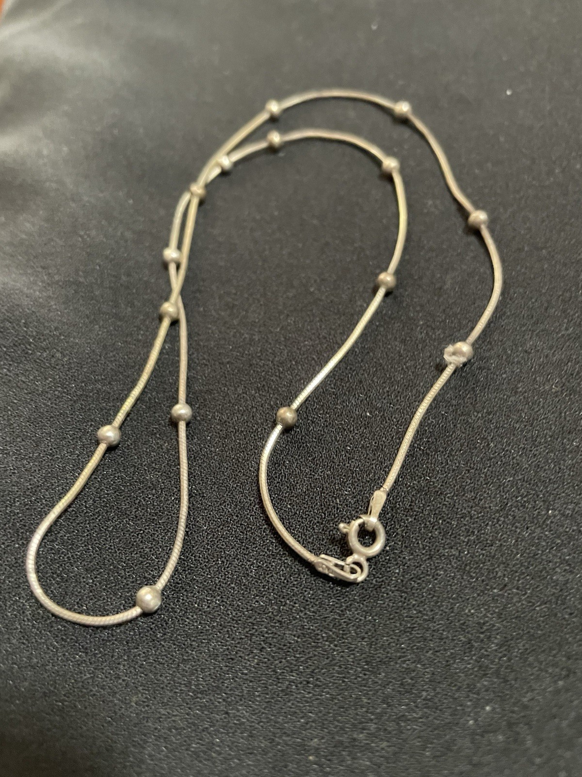 Sterling Silver Station Necklace Feature a Thin Cable Chain