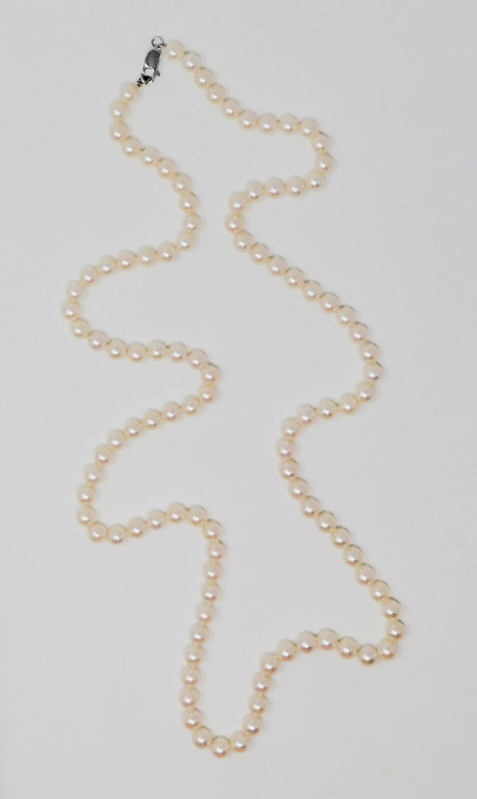 6.5-7 mm Strand Cultured PEARLS 18k Gold Clasp Necklace 31.5″ Opera Length B4413