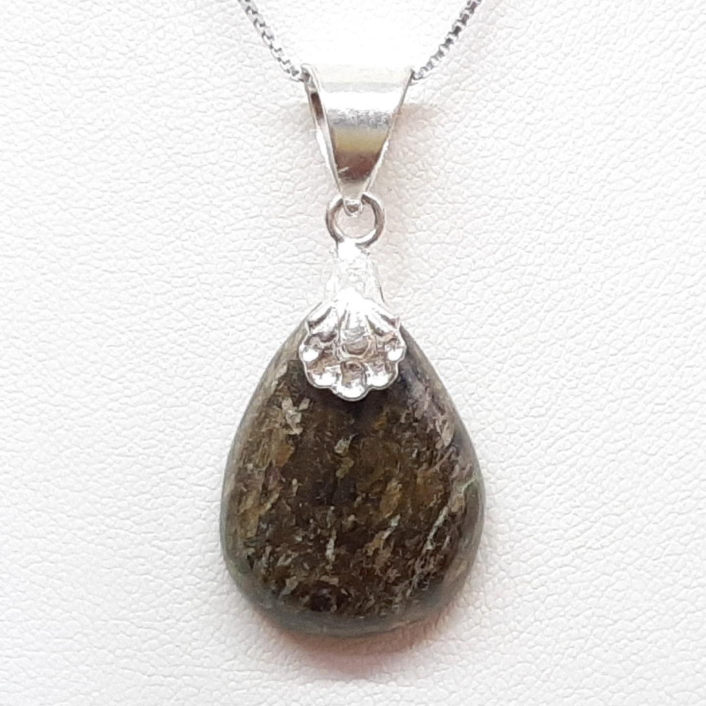 LARGE 22.00ctw Jasper Cabochon 925 Sterling Silver Pendant 6.6g