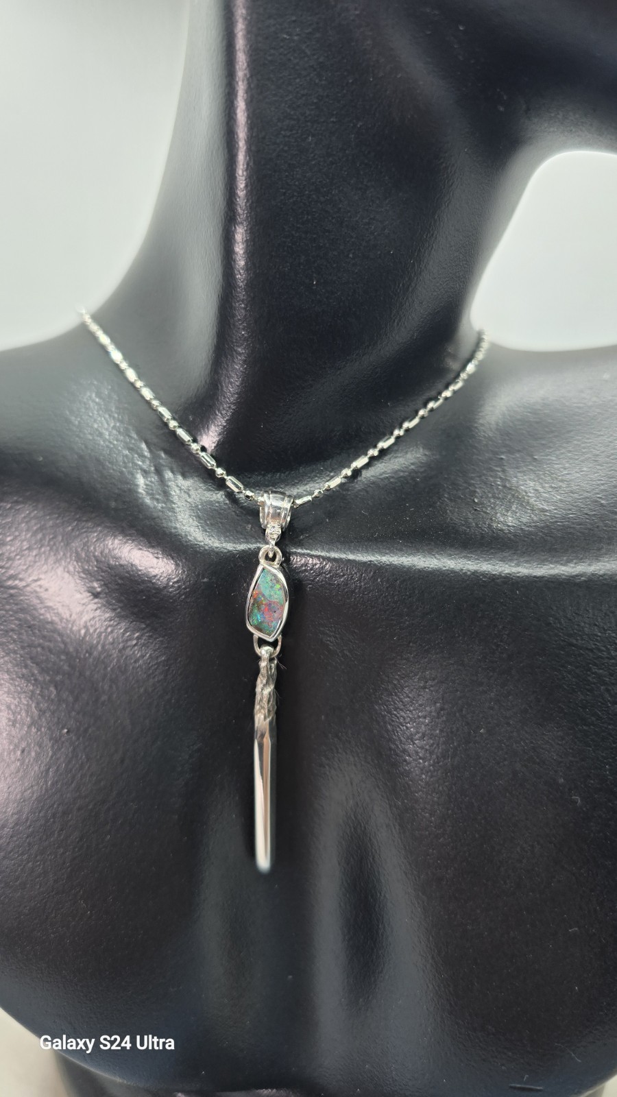 Australian Made Memento Mori Burnt Match Opal Pendant Handcrafted One Off A Kind