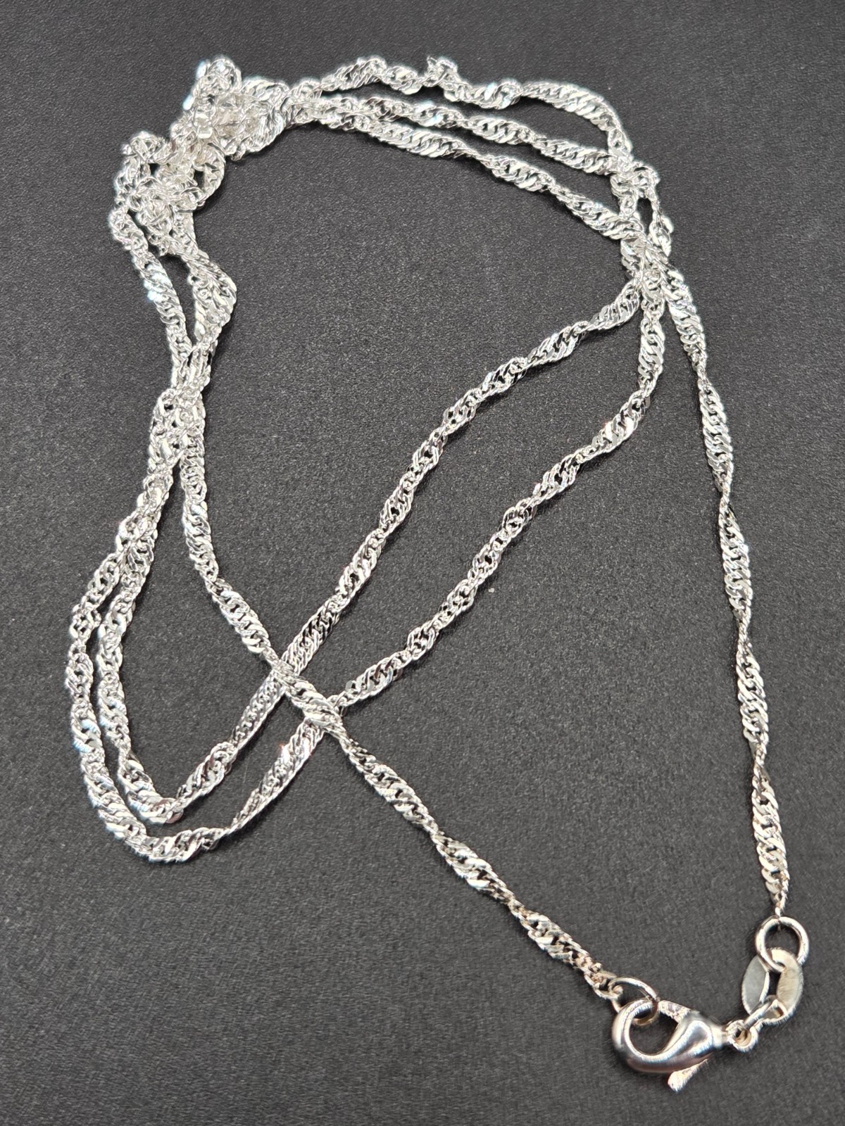 Sterling Silver 925 24 Inch Singapore Chain Lobster Claw Clasp