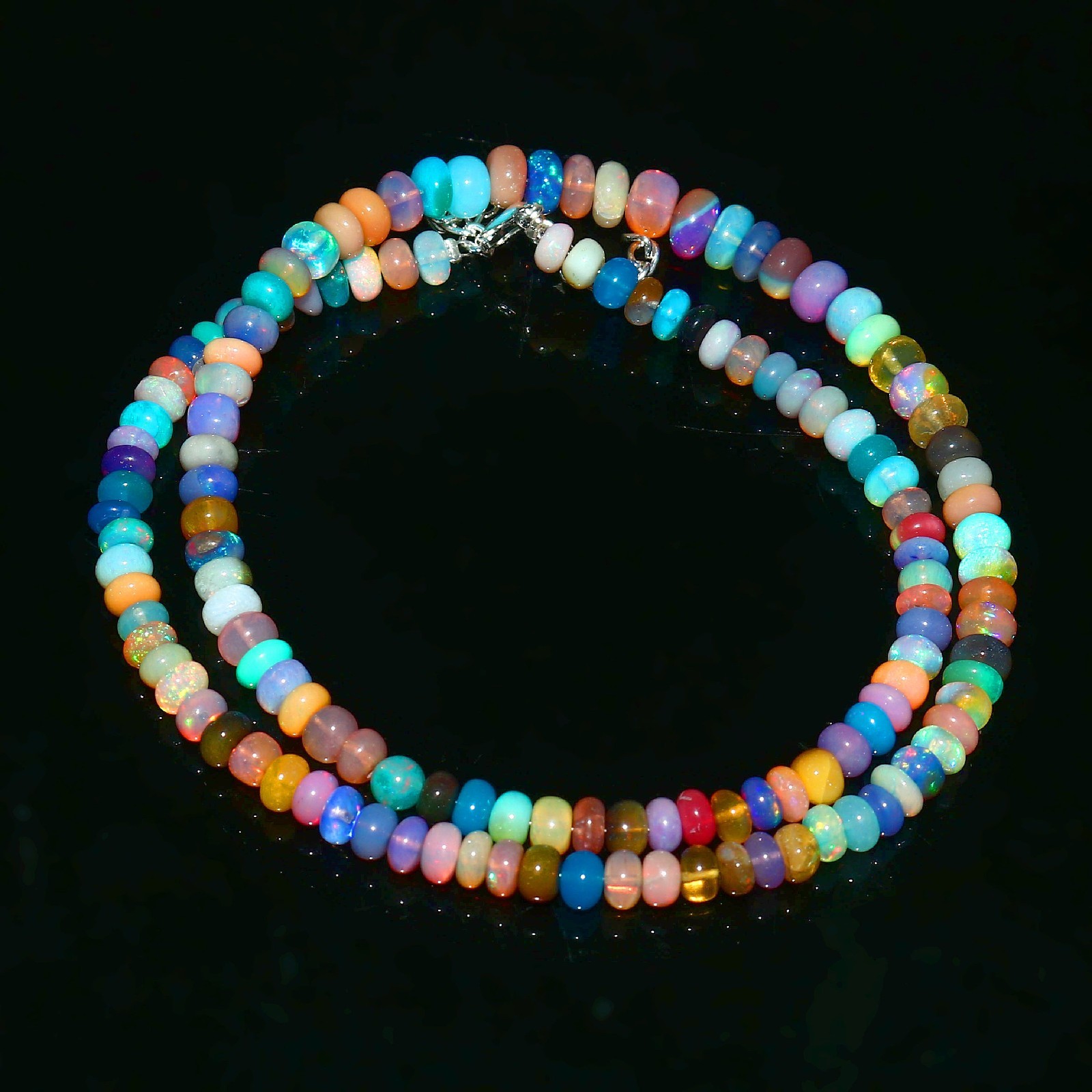 Ethiopian Opal Beads Rondelle Opal beads multi Color Opal Necklace Gift For her