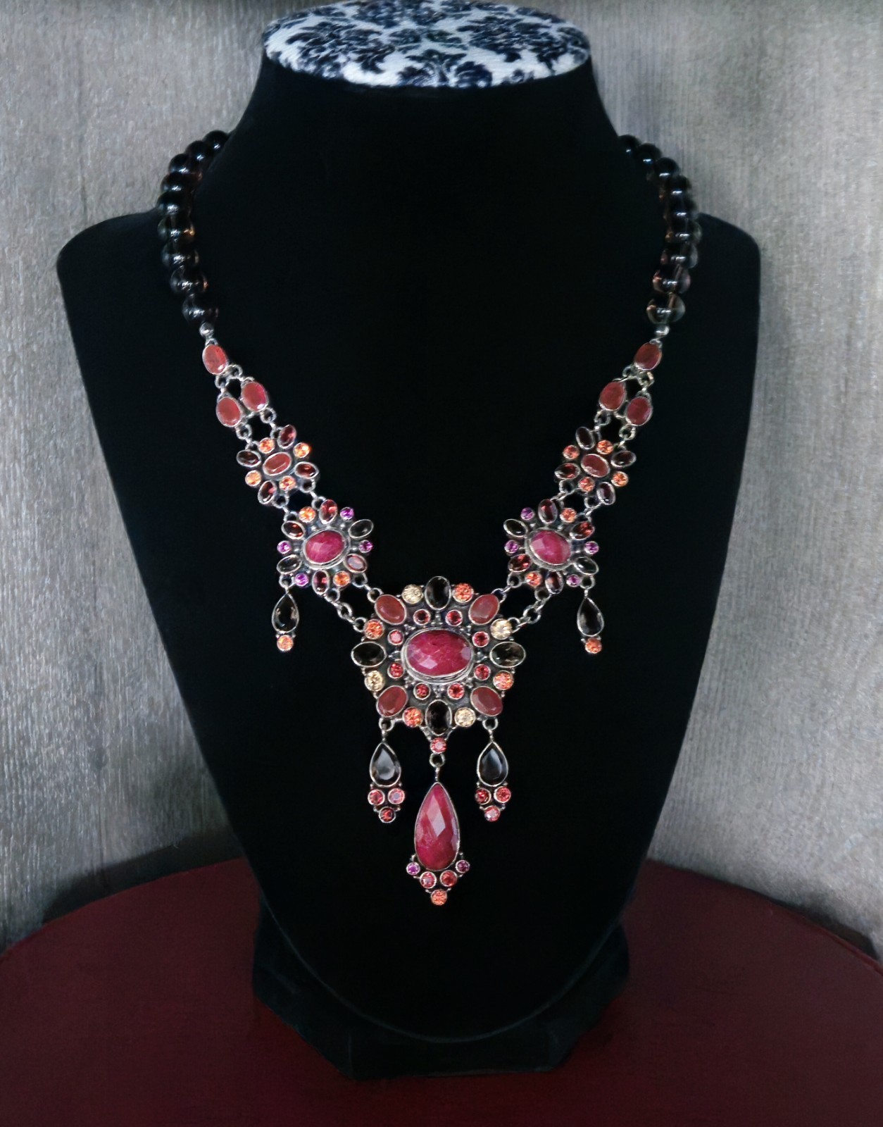 NICKY BUTLER RAJ LIMITED EDITION Designer 925 Sterling Silver Ruby Necklace NB