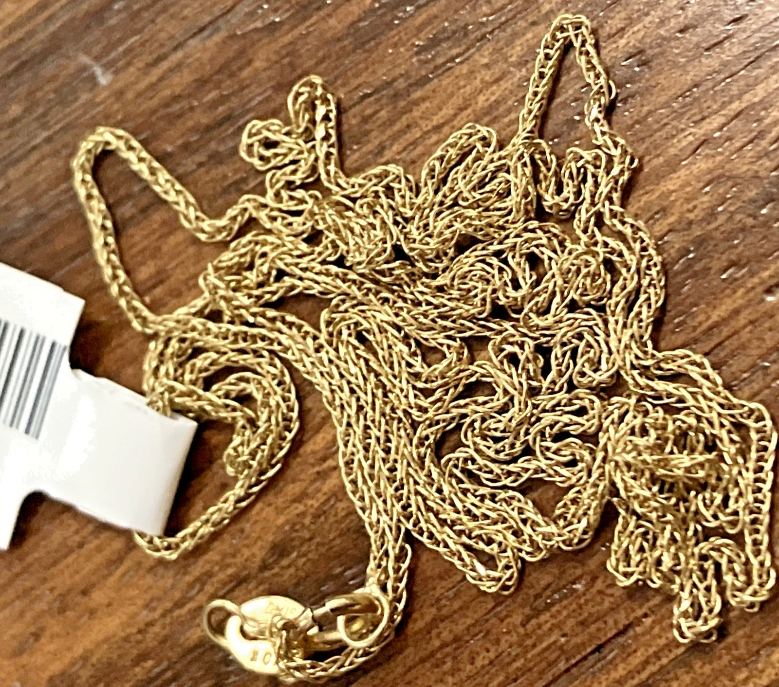 10kt Real Gold Spiga Wheat Semi-Solid/Hollow Chain 1.75grams 24″ Starz Brand NWT