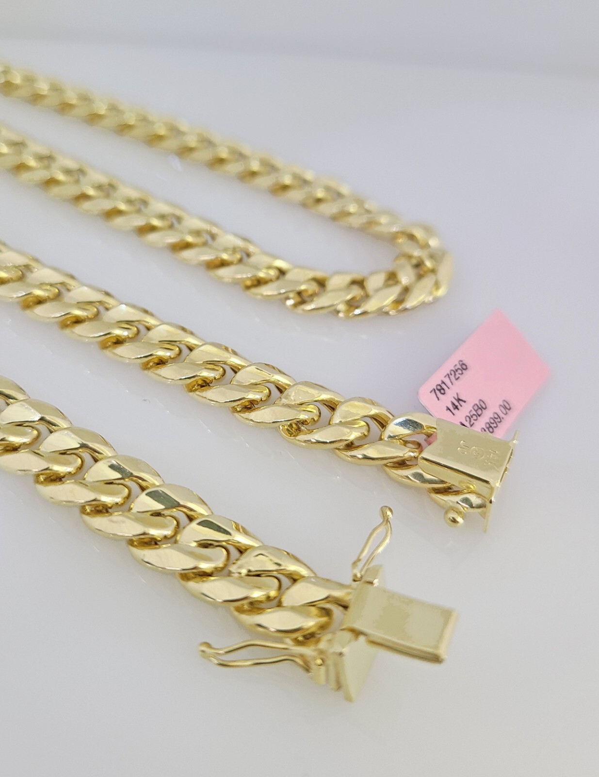 Real 14k Gold Chain Miami Cuban Link Necklace 22″ 9mm 14KT Men’s Ultra Hollow.