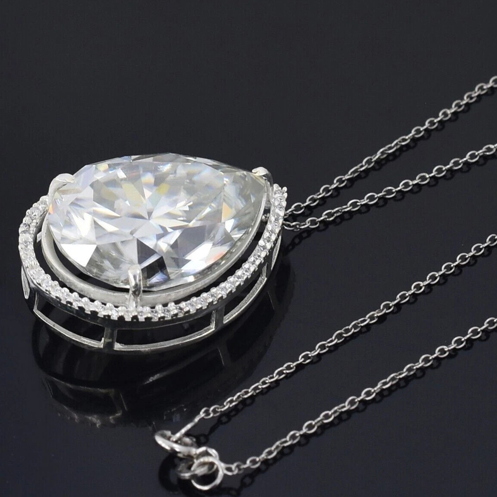 7.00 Cts. Pear Shape White Diamond Solitaire Women’s Pendant – Tariffs Free