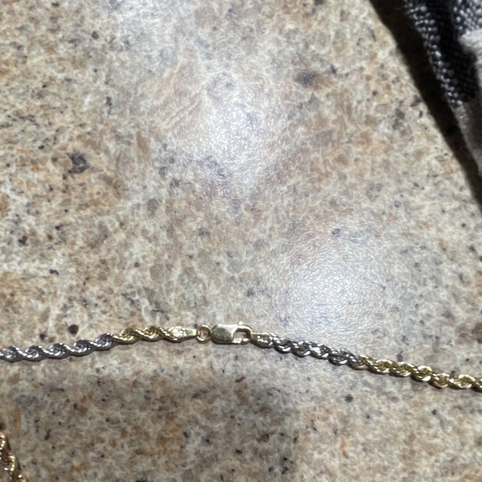JACOJE 14k Tri-Color Gold Rope Chain Necklace 18in Lobster Clasp