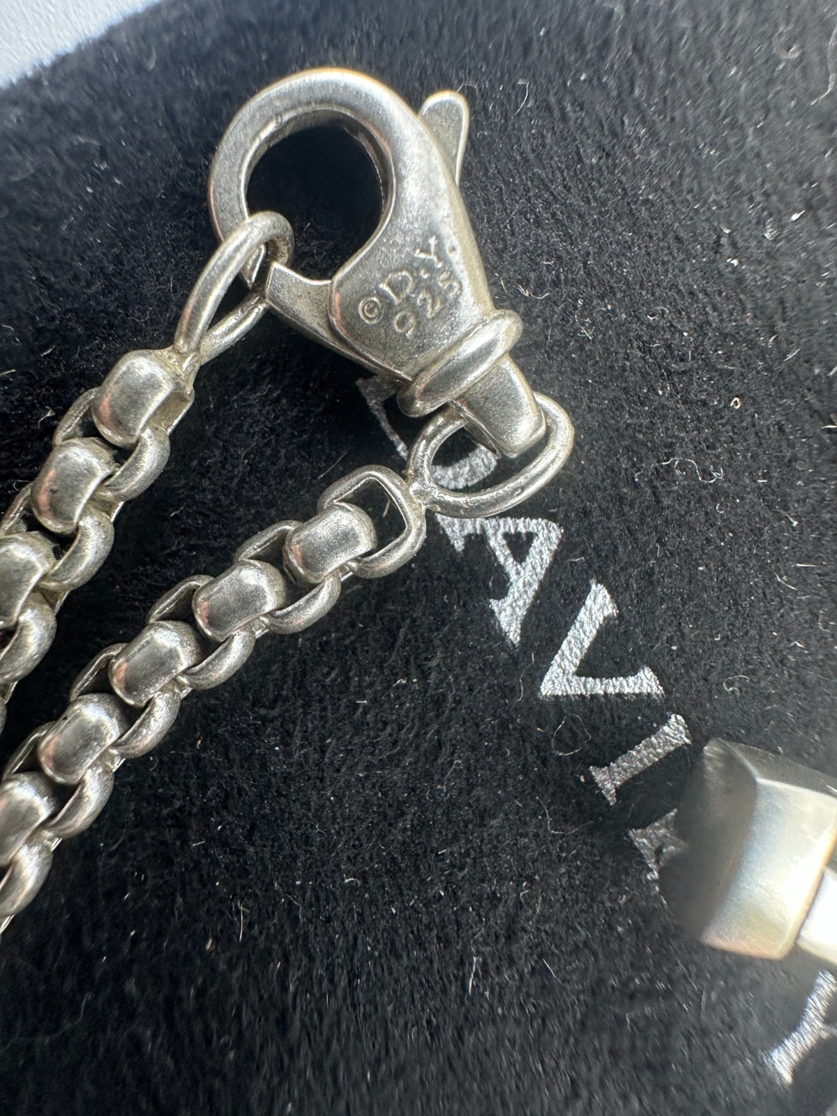 925 Silver David Yurman Cross Pendant 36mm Chain Necklace 24 in