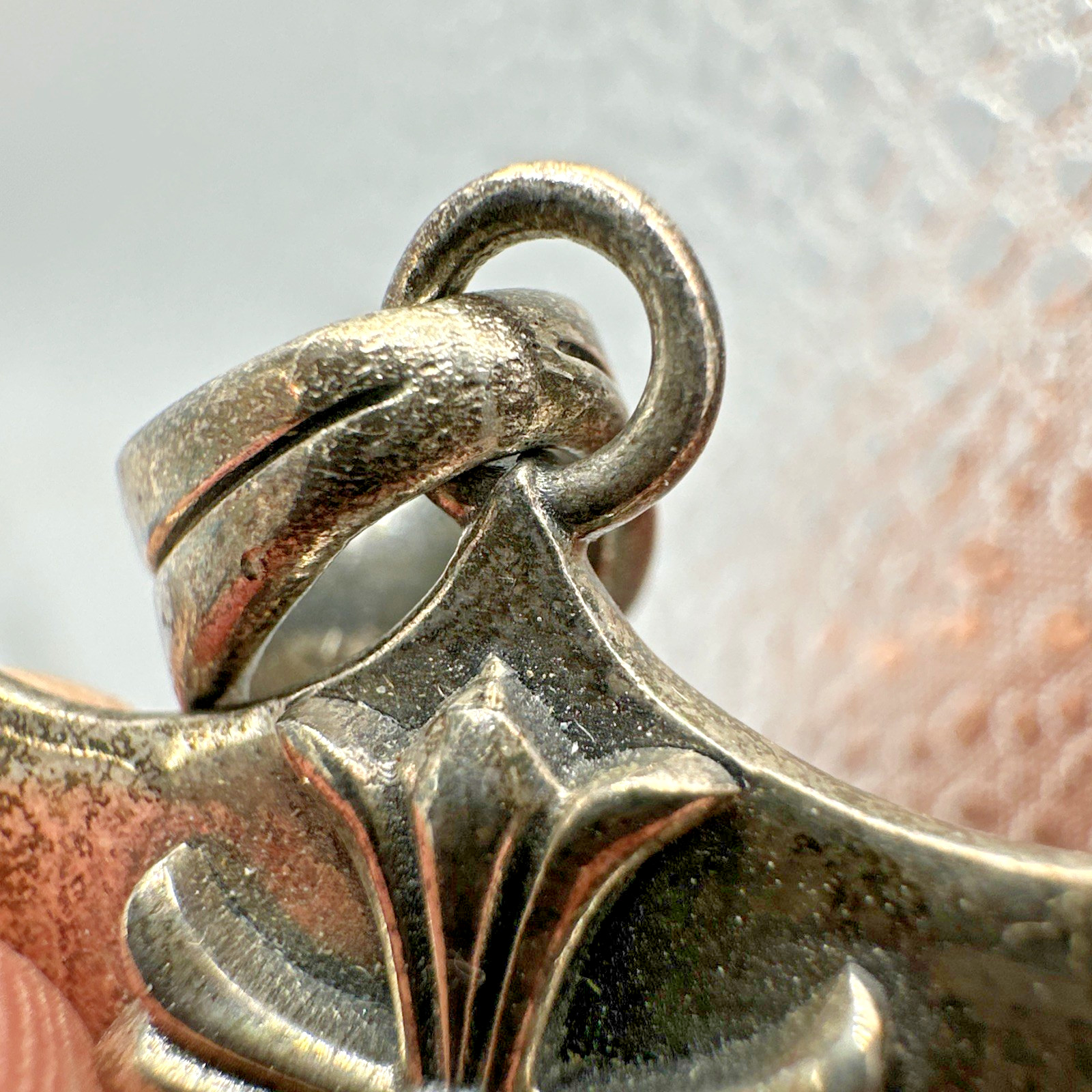 Vtg Sterling Silver Reversible Fleur De Lis Cross Pendant Shield Crest 18g 1.5”