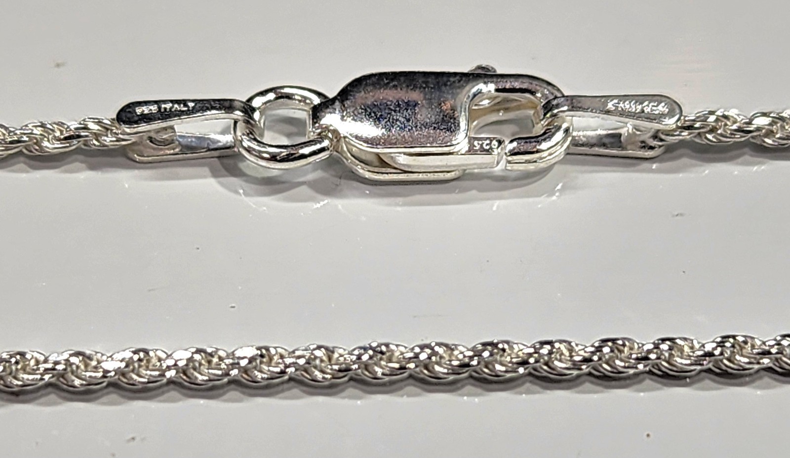 Diamond Cut Rope Chain Necklace 1.2 mm thick Real 925 Sterling Silver All sizes