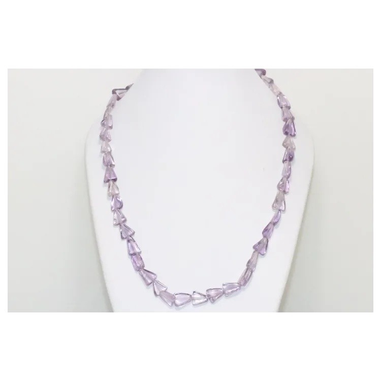 Vintage Triangle Amethyst Stone Beaded Necklace