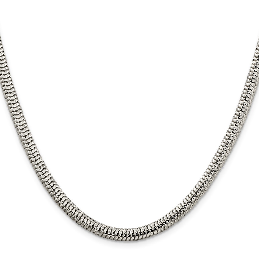 Sterling Silver 5mm Round Snake Chain Necklace 20″ Gift for Men and Women