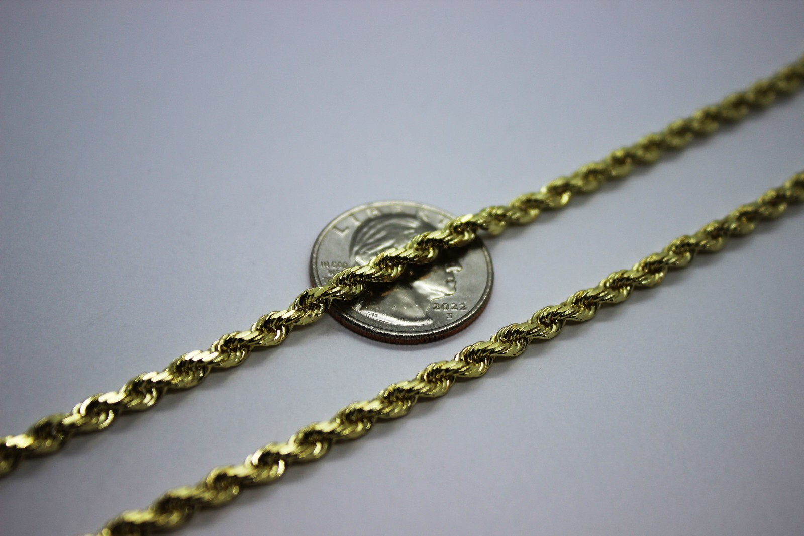 10K Yellow Solid Gold Rope Diamond Cut Chain necklace 1.5mm – 5mm 16″ – 30″
