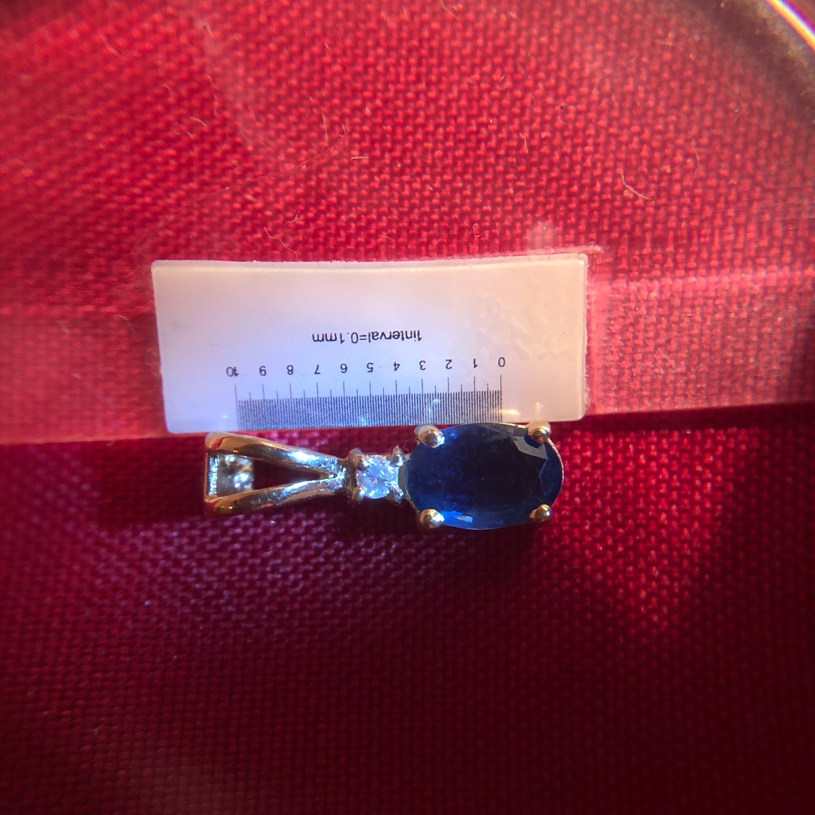 Italy 14K Yellow Gold Necklace 15.75″ 1.23 G + 2 Sapphire Pendants 2.3 G TOTAL