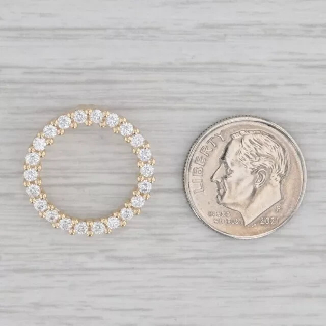 1Ct Round Cut Lab-Created Diamond Circle Women’s Pendant 14K Yellow Gold Plated