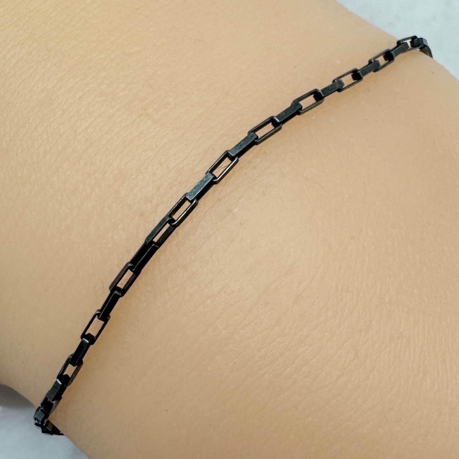 Oxidized Sterling Silver Necklace 2.8mm Box Chain- Small Box Chain (All Sizes)