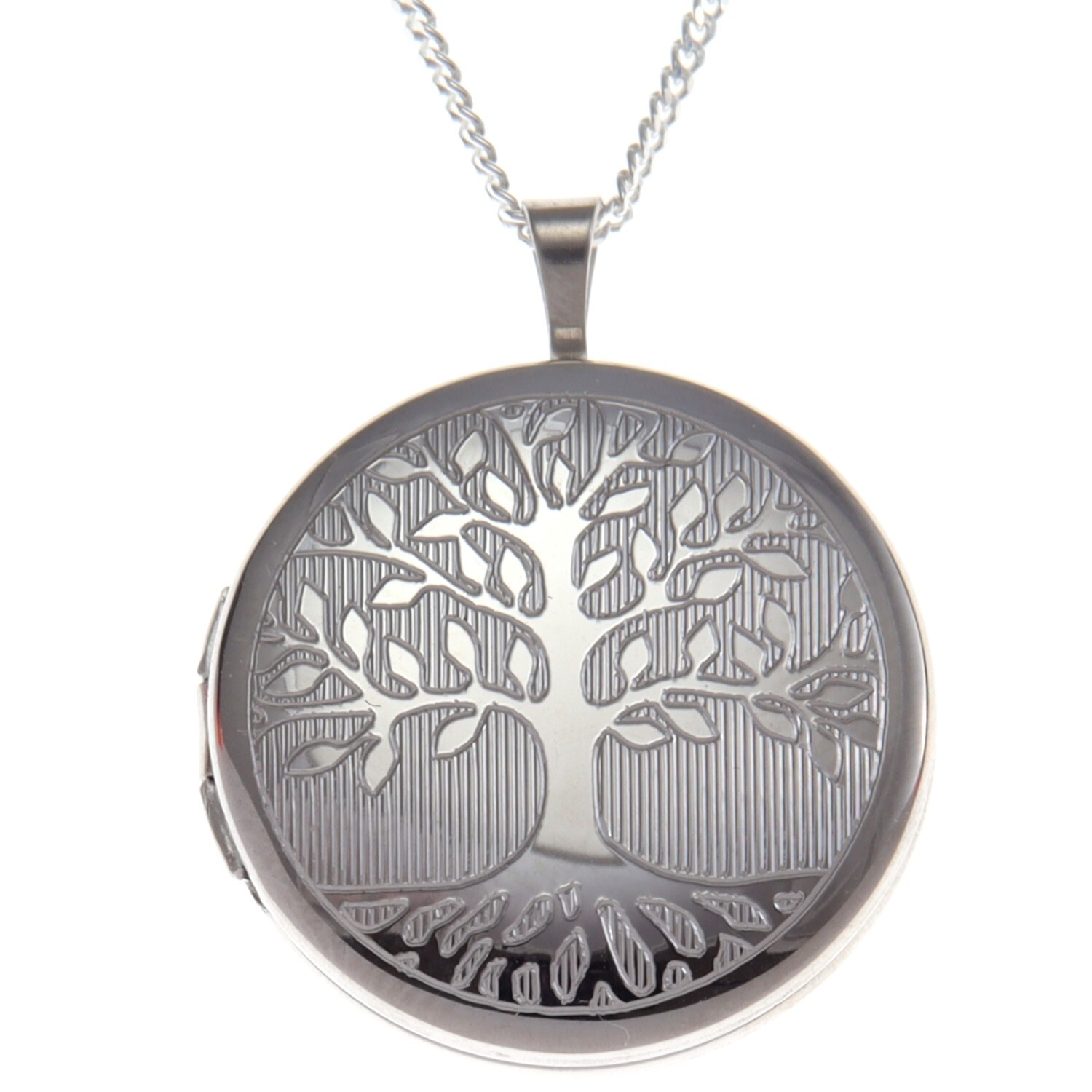 Sterling silver Tree of Life locket pendant necklace with 18″ chain & gift box