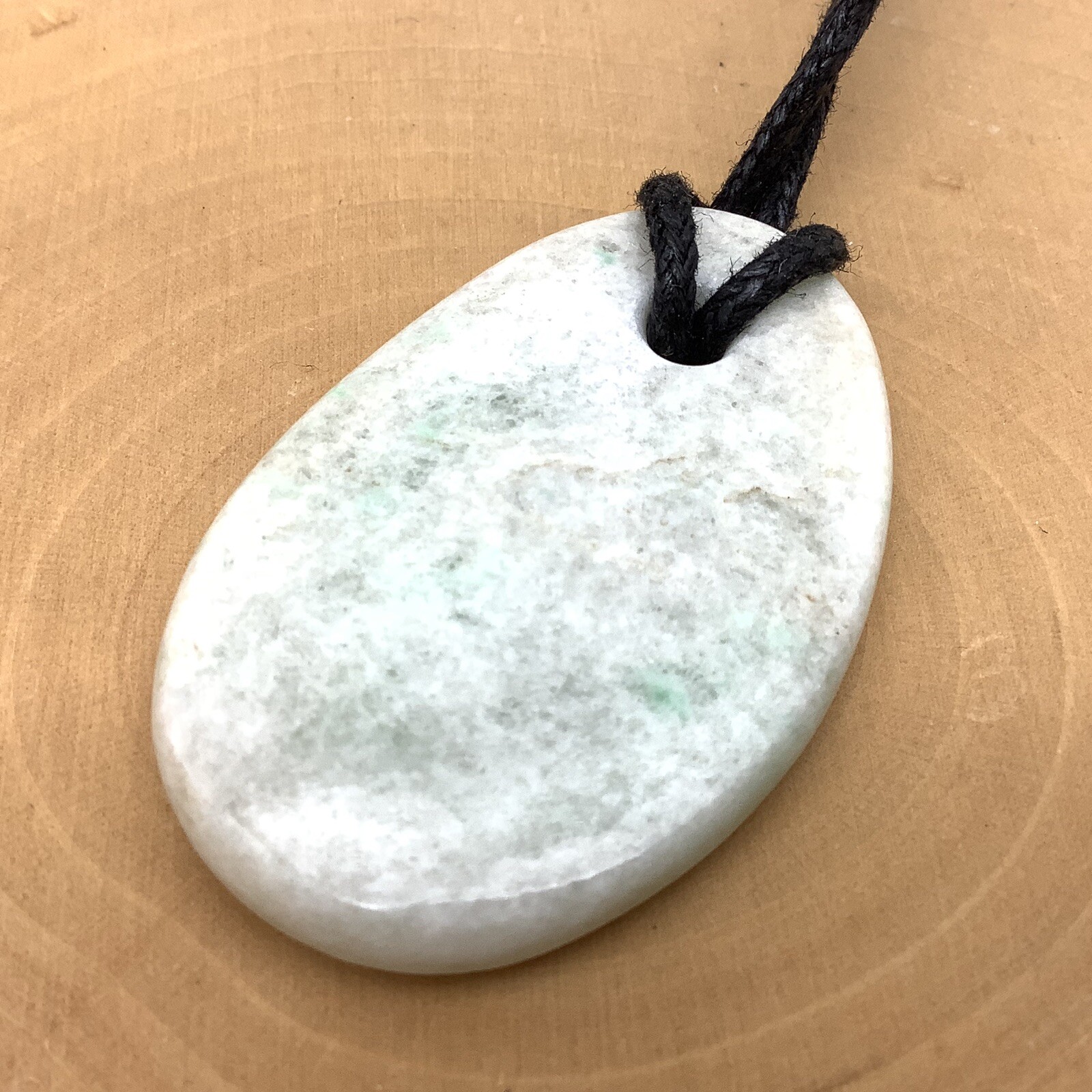 Burma Maw Sit Sit Pebble Pendant White Green Albite Jadeite Gem Myanmar #8