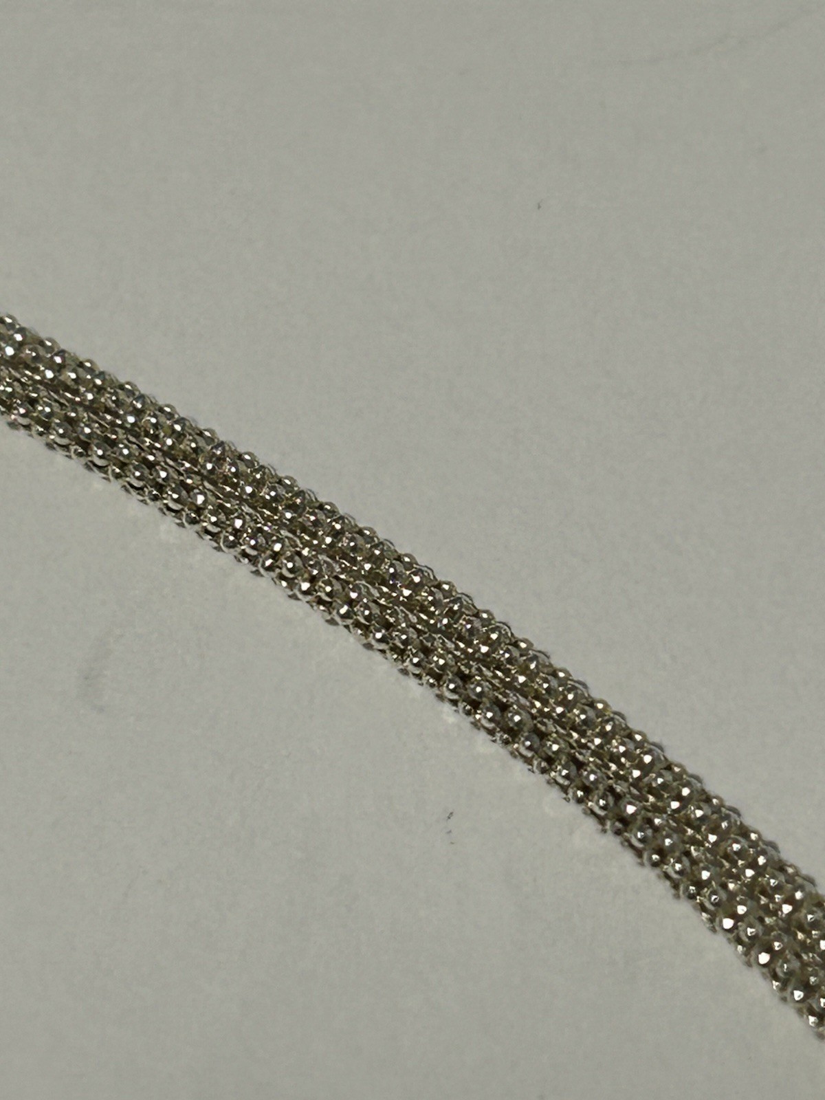Sterling Silver Double Popcorn Link Necklace with Large Round Link Front (6.42g)