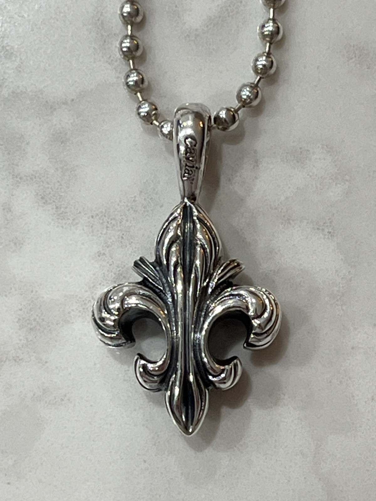 Lagos Silver Fleur de Lis Pendant Necklace