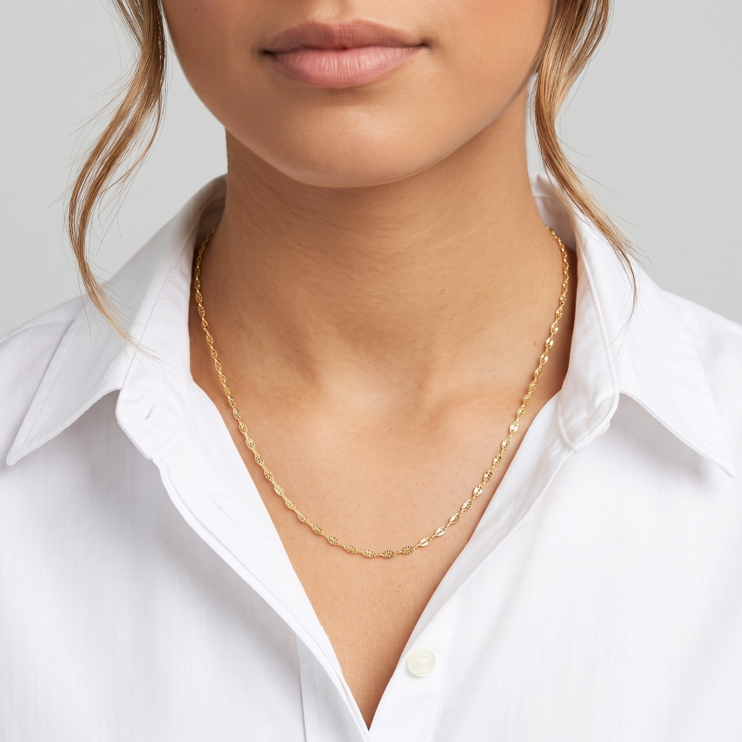 14K Real Solid Yellow Gold Diamond-Cut Mirror Chain Italian Necklace 16″ 18″ 20″