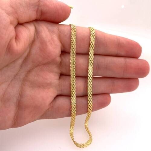 14k Yellow Gold 3.5mm Bismark Link Chain Necklace 16″ 2.65 Grams