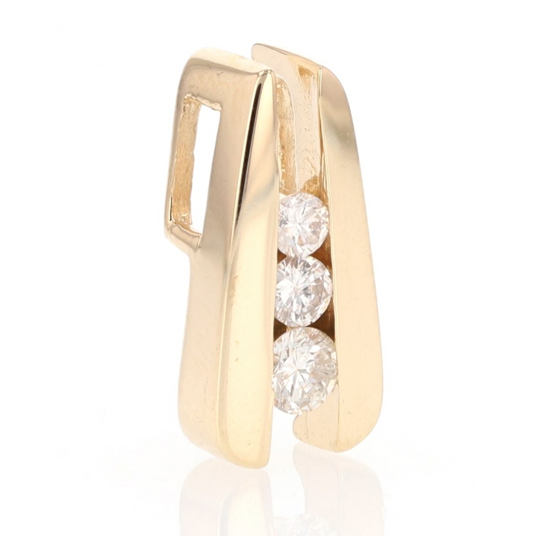 .25ctw Diamond Channel-Set Ladder Style Slide Pendant No Chain 14k Yellow Gold