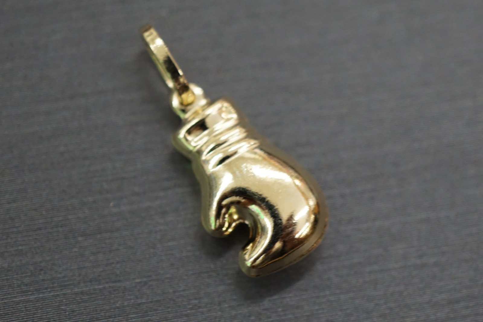 14K Solid Yellow Gold Boxing Glove Charm Pendant.