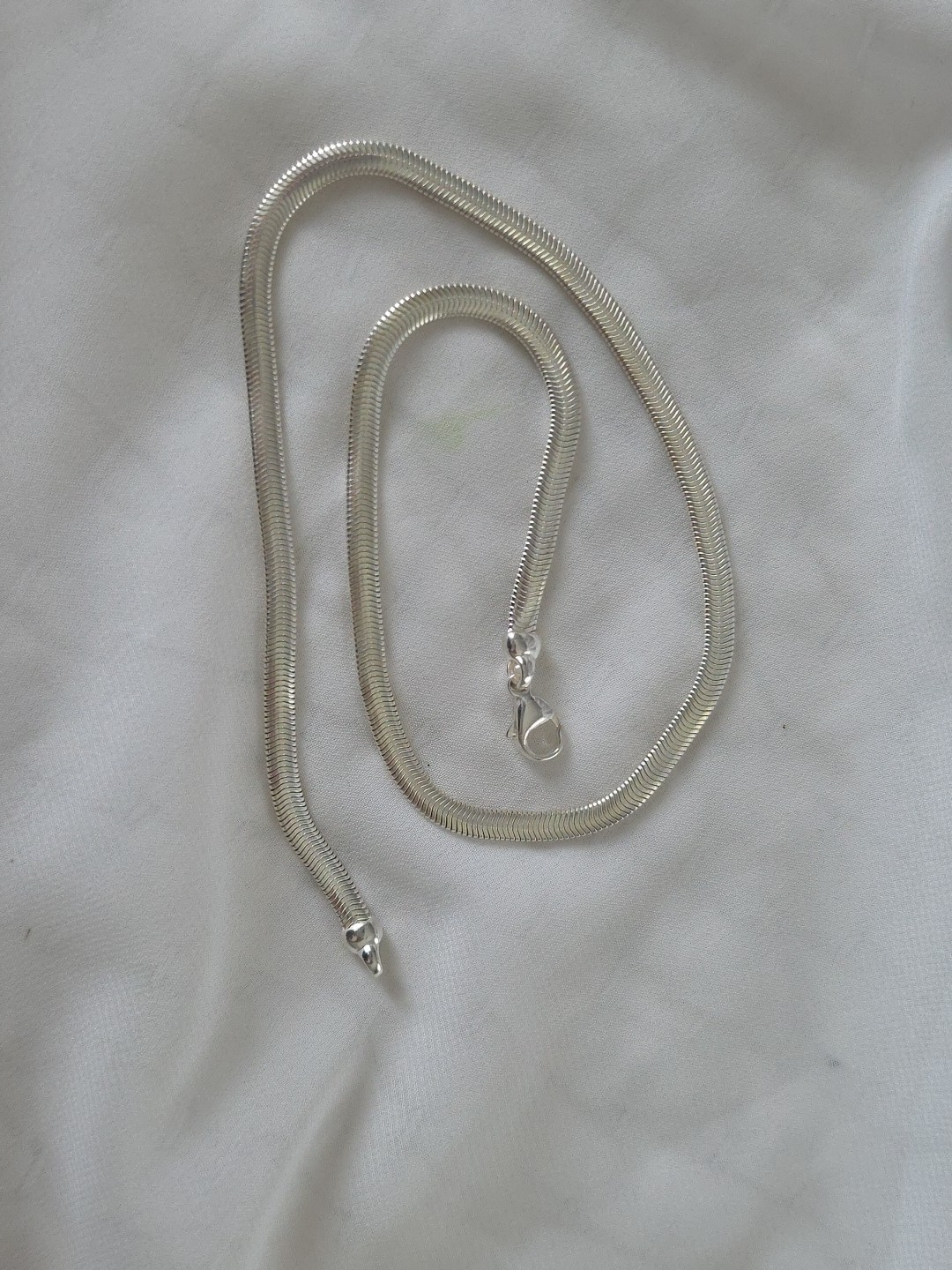 Schofer Sterling Silver Snake Chain Necklace Marked 925 ~ 16″ ~ 5mm