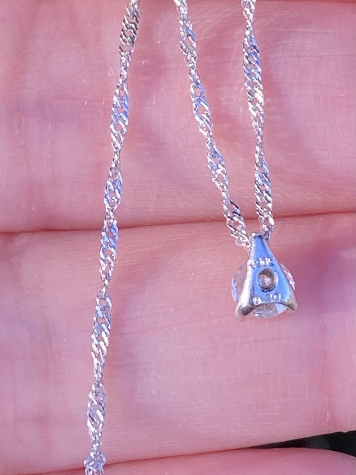 Platinum 0.20CT 100% Natural Quality White Diamond Pendant Necklace