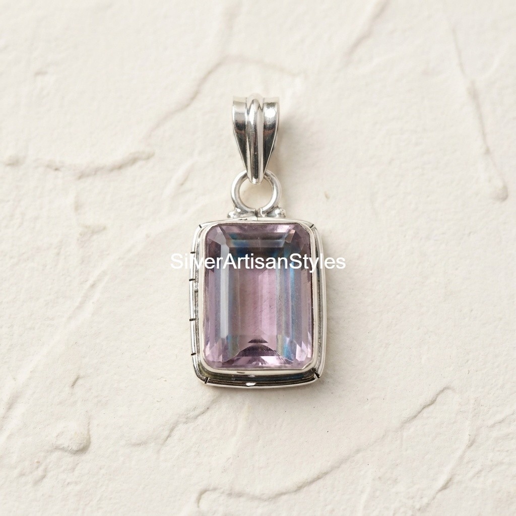 Pink Kunzite Gemstone Handmade 925 Sterling Silver Jewelry Pendants Gifts