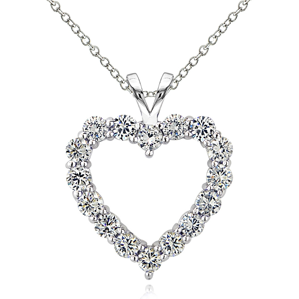 Sterling Silver Birthstone Open Heart Necklace