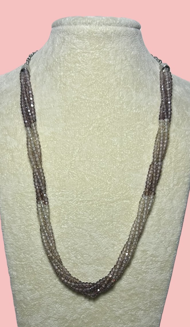 Natural Multi Color Zircon Faceted Rondelle Beads Necklace.