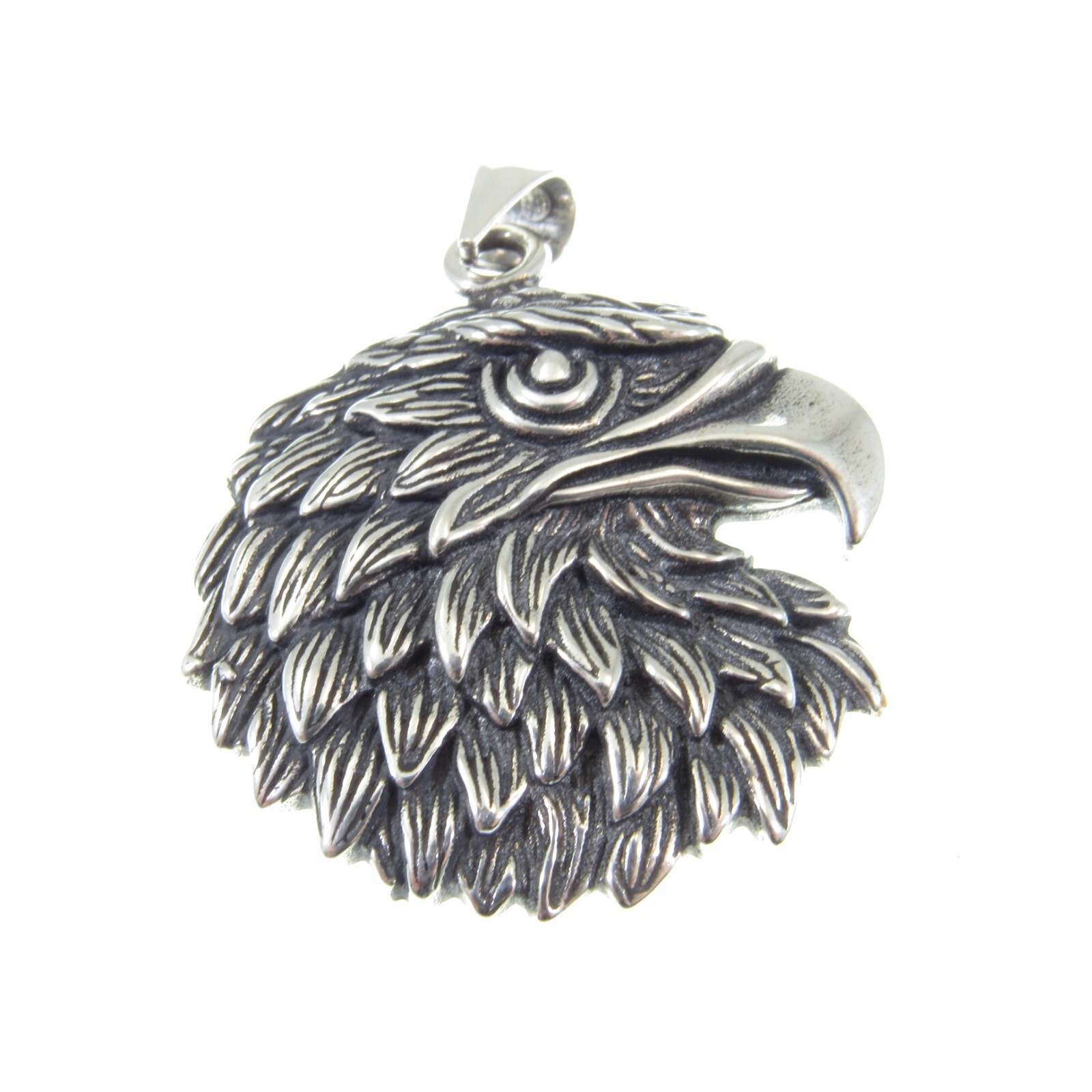 Handcrafted Solid 925 Sterling Silver Heraldic American Bald Eagle Head Pendant