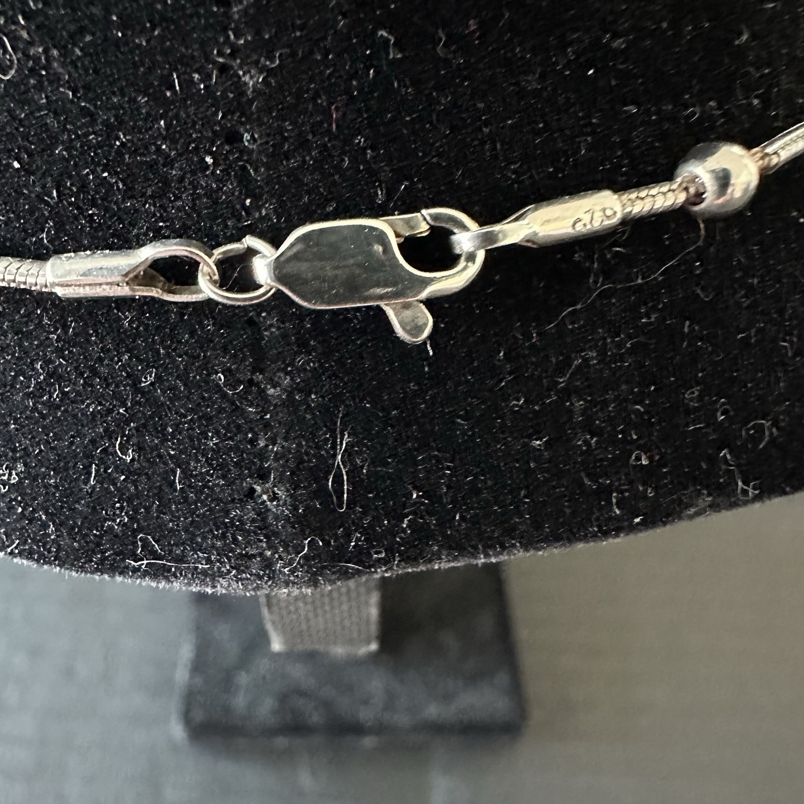 Sterling Silver 925 Bead Station Necklace 20″ Satelite Chain Lobster Clasp 9.77g