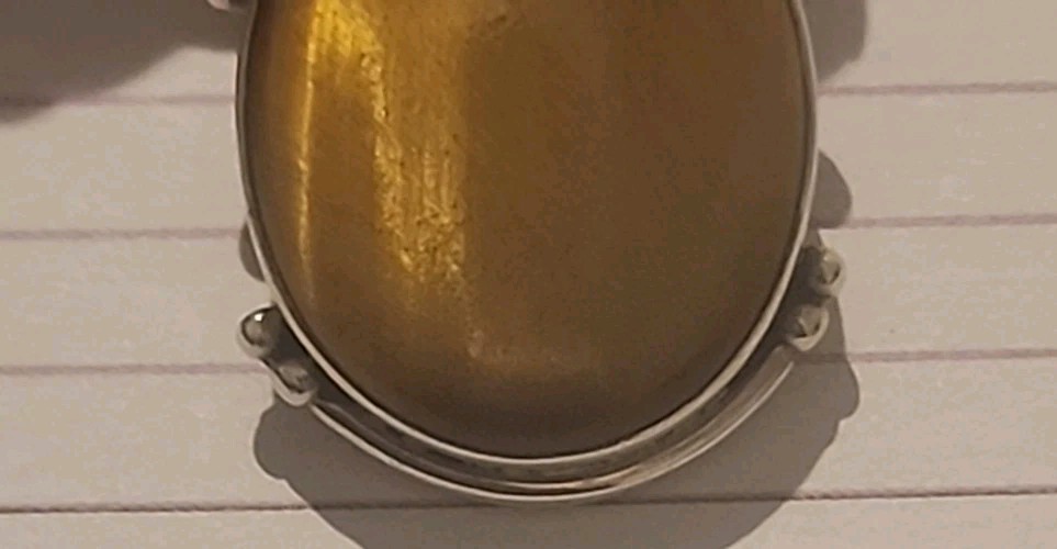Natural Golden Tiger’s Eye Gemstone Cabochon Pendant in 925 Sterling Silver
