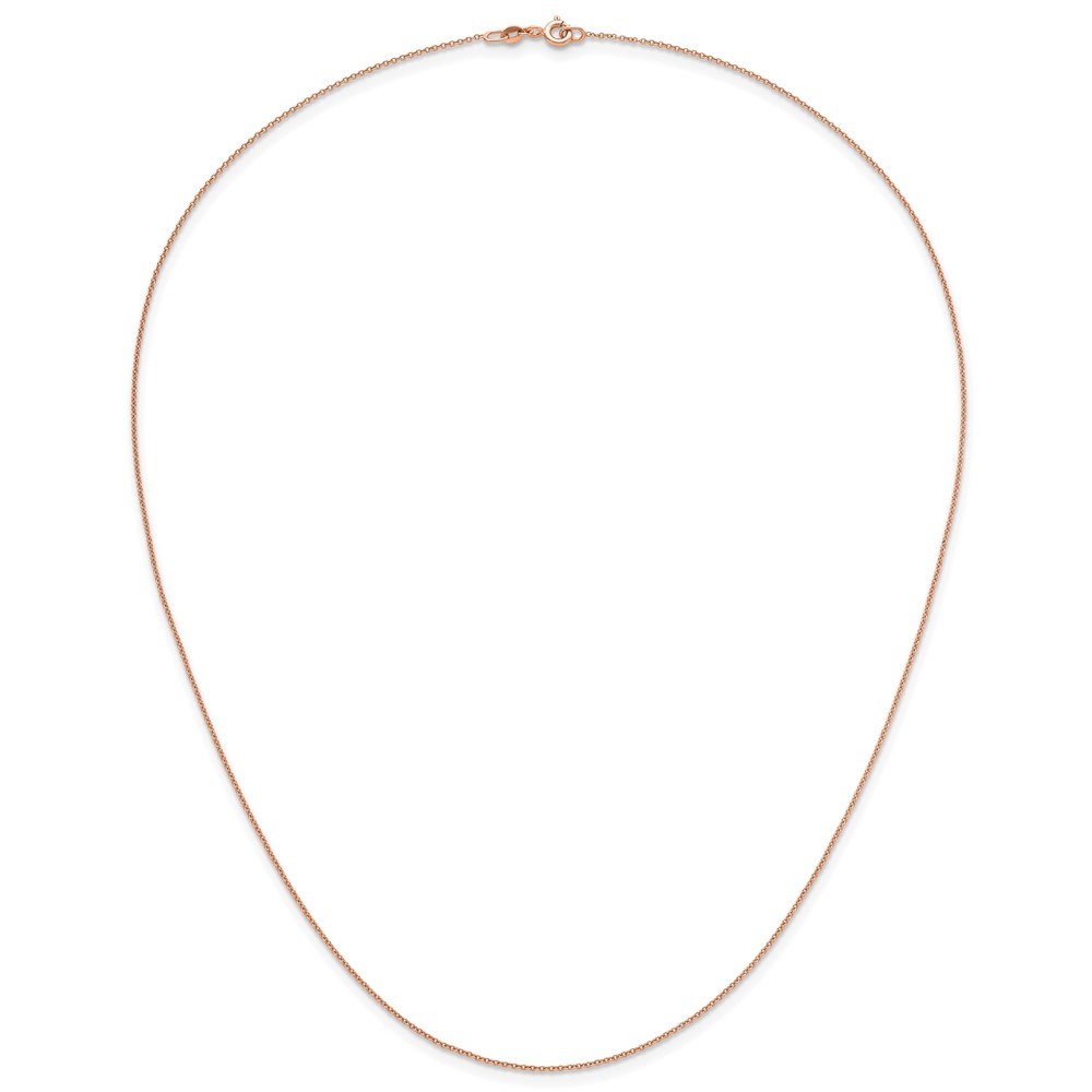 14K Rose Gold Polished 1.1mm Solid Cable Chain Necklace 20″ for Women 1.43 g