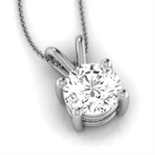 IGI Diamond Pendant VVS2 D Round 1 Carat Lab Created 14k White Gold Eye Clean