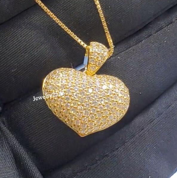 Women’s Day Gift VS-SI Lab Grown Diamond Cute Heart Pendant 925 Silver