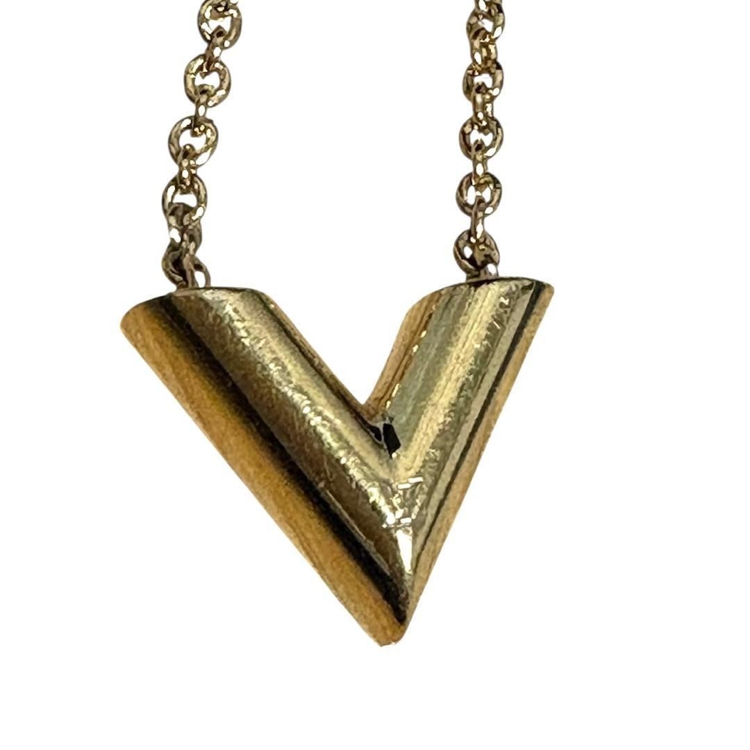 Very Good Louis Vuitton M61083 Essential V Necklace in Gold Authentic