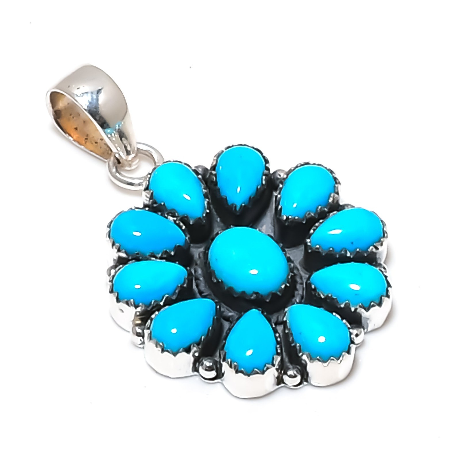 Sleeping Turquoise Gemstones Handmade 925 Sterling Silver Pendant Jewelry Gifts