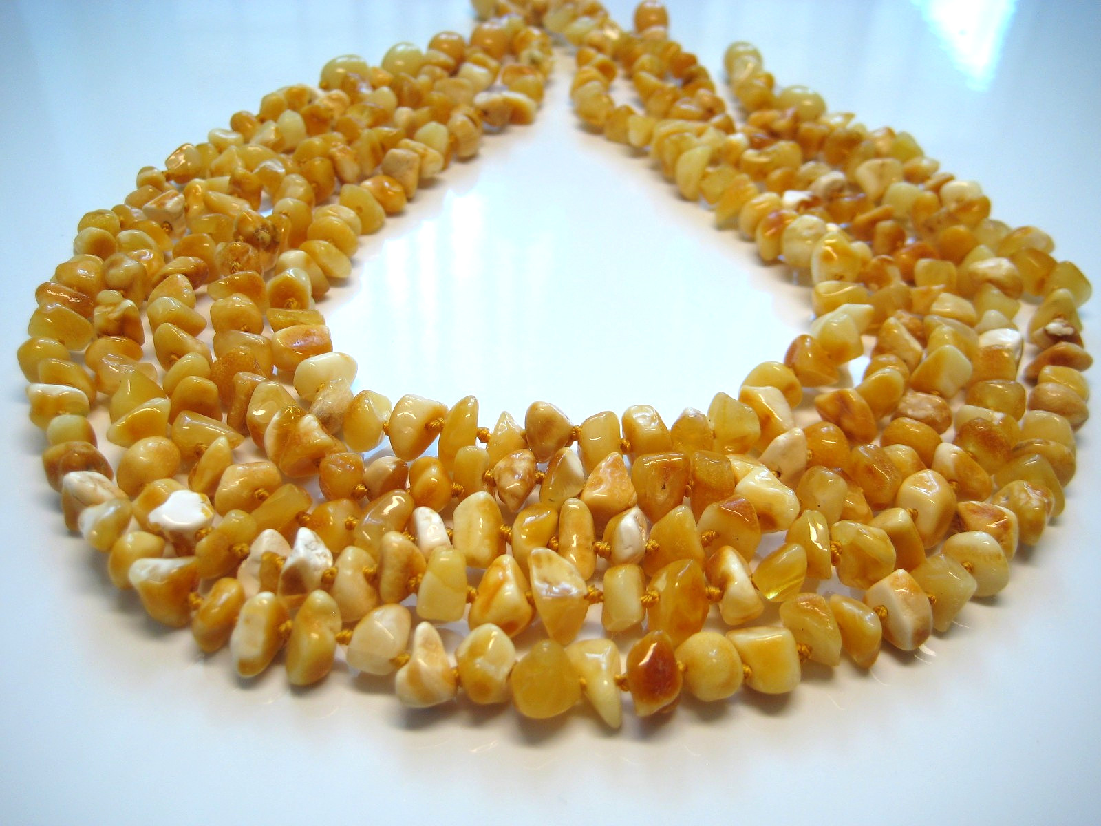 5 – Genuine Beautiful Yellow Baltic Amber Necklace 13 inch. 30 gr. !!!